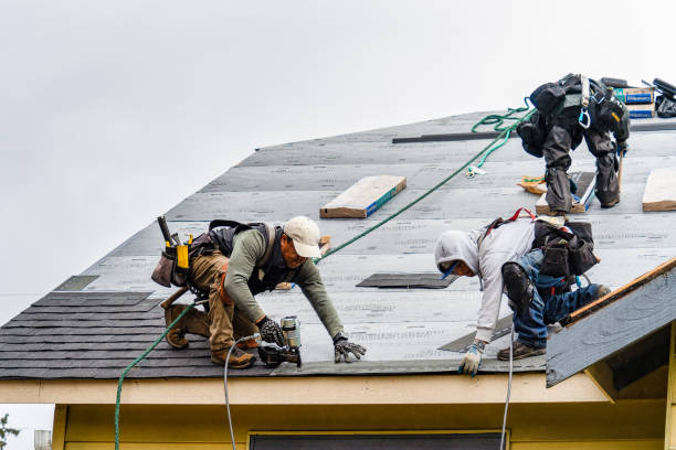 Professional Gutter Installation technician working in Midway, FL